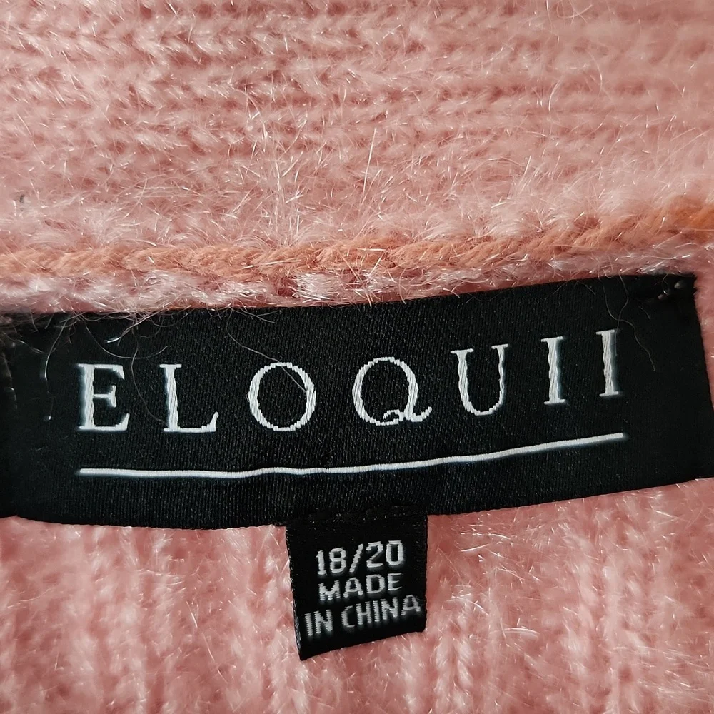 Eloquii Pink Cardigan‎ Tank Top Set Fuzzy - Picture 11 of 12